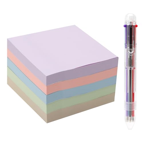 ZMDMAH 5 Packung Farbige Haftnotizen Selbstklebende Klebezettel 76 x 76 mm, Haftnotizzettel Bunte Quadratische Sticky Notes für Büro Zuhause Schule Sitzung 100 Blätter/Block+ Kugelschreiber mit sechs ZMDMAH 5 Packung Farbige Haftnotizen Selbstklebende Klebezettel 76 x 76 mm, Haftnotizzettel Bunte Quadratische Sticky Notes für Büro Zuhause Schule Sitzung 100 Blätter/Block+ Kugelschreiber mit sechs von ZMDMAH