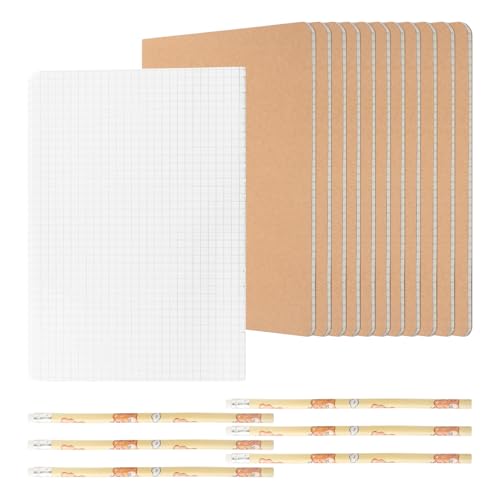 ZMDMAH 6pcs Notizbuch A5 Blanko, 36 Blatt Notizbuch A5 Liniert Sehr stark, Field Notes, A5 Notizbuchs Klein Blöcke & Hefte mit 6 Bleistiften-Enthält 36 Blatt/72 Seiten von ZMDMAH
