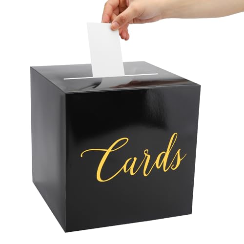 ZMDMAH Kartenbox Hochzeit Geschenkbox Geldbox Geburtstag Geschenkbox Hochzeit Box mit Schlitz mit 10 Stück Grußkarten für Hochzeit Geburtstage Abschlussfeiern Jubiläum Babypartys Partydeko Schwarz ZMDMAH Kartenbox Hochzeit Geschenkbox Geldbox Geburtstag Geschenkbox Hochzeit Box mit Schlitz mit 10 Stück Grußkarten für Hochzeit Geburtstage Abschlussfeiern Jubiläum Babypartys Partydeko Schwarz von ZMDMAH