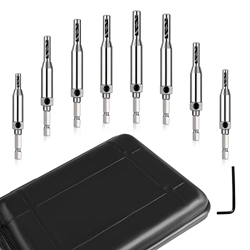 4-teiliges selbstzentrierendes Scharnier-Hardware-Bohrer-Set 5/64 7/64 9/64 11/64 HSS-Holzwerkzeug, Lochsäge, Schrank-Werkzeug-Set von ZMEHUWAP
