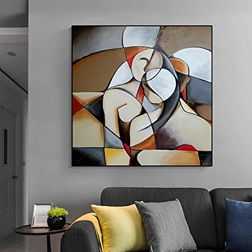 Wandkunst Berühmter Picasso Traumfrau Malerei Frau Leinwand Gemälde Wandmalerei Wohnzimmer Wohnzimmer Dekoration 80x80cm(31x31in) Mit Rahmen von ZMFBHFBH