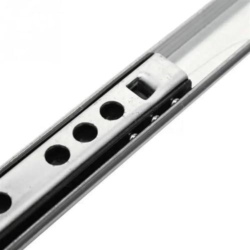1 Paar Schubladen-Kugelschienen aus Stahl, Schubladen-Kugelführung, zwei Abschnitte, 17 mm breit, Stahlfalte, Möbelbeschläge(342mm) von ZMGYF
