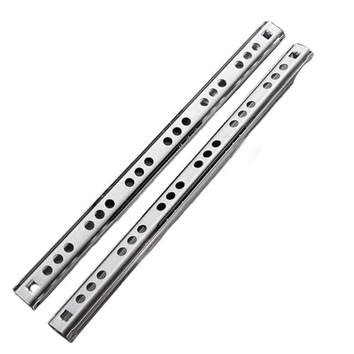 1 Paar Schubladenführungskugelführung, zwei Abschnitte, 17 mm breit, Stahlfalte, Schubladenführungsschiene, Möbelbeschläge(310mm) von ZMGYF