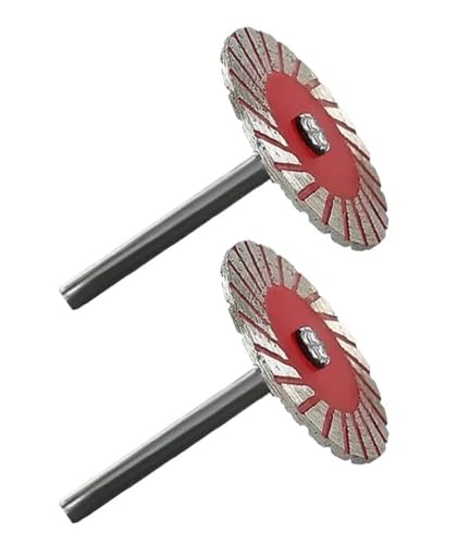 2/4/7pcs Red Diamond Turbo Mini Carving Circular Saw Blade Diamond and 6mm Handle for Granite Marble Ceramic Tile Cutting(2pcs Red) von ZMGYF