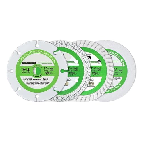75 mm Schleifscheibe for Holz, Fliesen, Marmor, Beton, Metall, Aluminium, Glas, 3 Zoll Bohrung, 10 mm Sägeblatt, Handwerkzeug(1pc Cut Wood) von ZMGYF