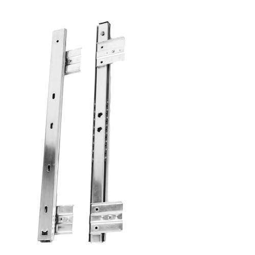 Tastatur-Schubladenschiene, Schreibtischablage, Gleitschiene, Schienenlager, verstellbare Stahl-Seitenmontage, for Suiten unter dem Schreibtisch (Silber) * 2 Stück von ZMGYF