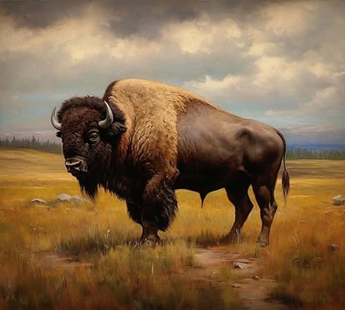 DIY Malen nach Zahlen auf Leinwand,Amerikanischer Bison, Büffel, Tier,Einzigartige Farben und Texturen,40x50cm,Ohne Rahmen DIY Malen nach Zahlen auf Leinwand,Amerikanischer Bison, Büffel, Tier,Einzigartige Farben und Texturen,40x50cm,Ohne Rahmen von ZMHZMY