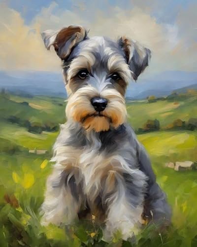 Digitale Malerei auf Leinwand Schnauzer auf dem Gras DIY Handgemalt Ölgemälde Kits auf Leinwand Geschenk für Weihnachten Geburtstag Home Haus Deko - Ohne Rahmen,40x50cm Digitale Malerei auf Leinwand Schnauzer auf dem Gras DIY Handgemalt Ölgemälde Kits auf Leinwand Geschenk für Weihnachten Geburtstag Home Haus Deko - Ohne Rahmen,40x50cm von ZMHZMY