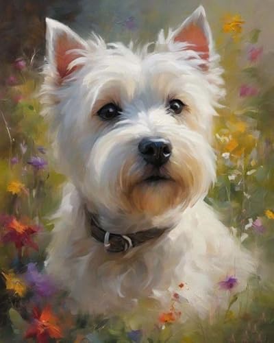 Malen Nach Zahlen Für Erwachsene Westie Hund Tier West Highland Terrier Hund Poster Art Picture Moderne Wohnkultur Zimmer Leinwand Malerei von ZMHZMY