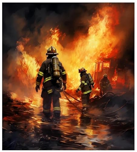 Malen nach Zahlen, DIY Ölgemälde-Set für Kinder & Erwachsene Einsteiger, DIY Leinwand Malen mit Pinseln und Acrylfarben, Fireman Firefighter Fire Truck 40 x 50 cm Malen nach Zahlen, DIY Ölgemälde-Set für Kinder & Erwachsene Einsteiger, DIY Leinwand Malen mit Pinseln und Acrylfarben, Fireman Firefighter Fire Truck 40 x 50 cm von ZMHZMY
