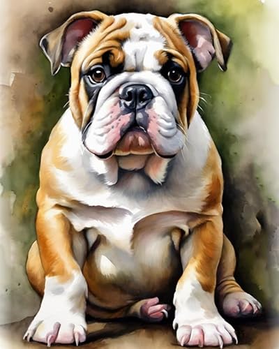 Malen nach Zahlen Englische Bulldogge Painting by Numbers Kit DIY ölgemälde Kit für Erwachsene,Anfänger Painting Set 16x20 Zoll Leinwanddruck Wandkunst Dekoration Malen nach Zahlen Englische Bulldogge Painting by Numbers Kit DIY ölgemälde Kit für Erwachsene,Anfänger Painting Set 16x20 Zoll Leinwanddruck Wandkunst Dekoration von ZMHZMY