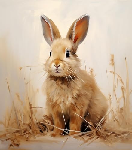 Malen nach Zahlen Erwachsene, Kaninchen Hase DIY Handgemalt Ölgemälde Kits auf Leinwand Geschenk für Weihnachten Geburtstag Home Haus Deko - Ohne Rahmen Malen nach Zahlen Erwachsene, Kaninchen Hase DIY Handgemalt Ölgemälde Kits auf Leinwand Geschenk für Weihnachten Geburtstag Home Haus Deko - Ohne Rahmen von ZMHZMY