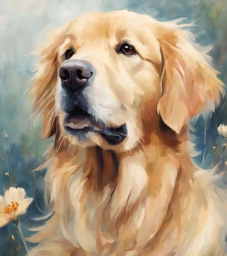 Malen nach Zahlen Erwachsene,Golden Retriever-Hund,DIY Malen nach Zahlen für Erwachsene, Malset mit Leinwand und Pinsel,40 x 50 cm,Rahmenlos Malen nach Zahlen Erwachsene,Golden Retriever-Hund,DIY Malen nach Zahlen für Erwachsene, Malset mit Leinwand und Pinsel,40 x 50 cm,Rahmenlos von ZMHZMY