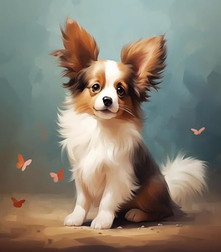 Malen nach Zahlen Erwachsene,Papillon-Hund,DIY Malen nach Zahlen Leinwand Ölgemälde Kits Wohnwanddekor Mit Acrylfarben und Pinseln,40x50cm Malen nach Zahlen Erwachsene,Papillon-Hund,DIY Malen nach Zahlen Leinwand Ölgemälde Kits Wohnwanddekor Mit Acrylfarben und Pinseln,40x50cm von ZMHZMY