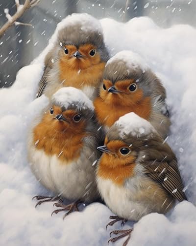 Malen nach Zahlen Erwachsene,Vogel auf einem Ast im Winter 40 x 50cm DIY Handgemalt Ölgemälde Kits auf Leinwand Geschenk für Weihnachten Geburtstag, Home Haus Deko Malen nach Zahlen Erwachsene,Vogel auf einem Ast im Winter 40 x 50cm DIY Handgemalt Ölgemälde Kits auf Leinwand Geschenk für Weihnachten Geburtstag, Home Haus Deko von ZMHZMY