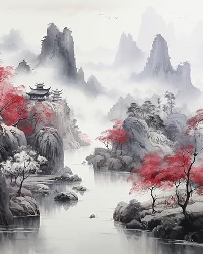 Malen nach Zahlen Erwachsene - Landschaftsmalerei im chinesischen Stil - DIY Malen Nach Zahlen-Vorgedruckt Leinwand-Ölgemälde Geschenk für Erwachsene Kits Home Haus Dekor,40x50cm Malen nach Zahlen Erwachsene - Landschaftsmalerei im chinesischen Stil - DIY Malen Nach Zahlen-Vorgedruckt Leinwand-Ölgemälde Geschenk für Erwachsene Kits Home Haus Dekor,40x50cm von ZMHZMY