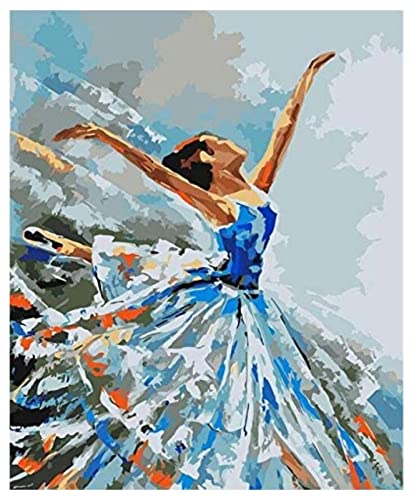 Malen nach Zahlen Erwachsene und Kinder – Malen nach Zahlen Ballett-Tänzerin– 40 x 50 cm Leinwand und Pinsel, Acrylfarbe (ohne Rand) von ZMHZMY