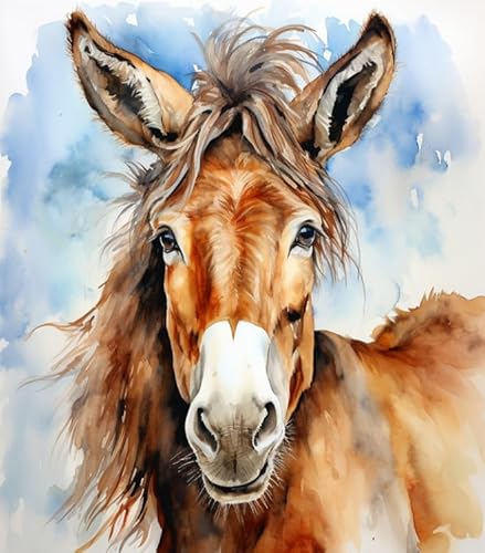 Malen nach Zahlen Kit für Erwachsene,Esel-Pferde-Tiere,Poster Kunst Moderne Leinwand Ölgemälde Home Decor,40x50cm Malen nach Zahlen Kit für Erwachsene,Esel-Pferde-Tiere,Poster Kunst Moderne Leinwand Ölgemälde Home Decor,40x50cm von ZMHZMY