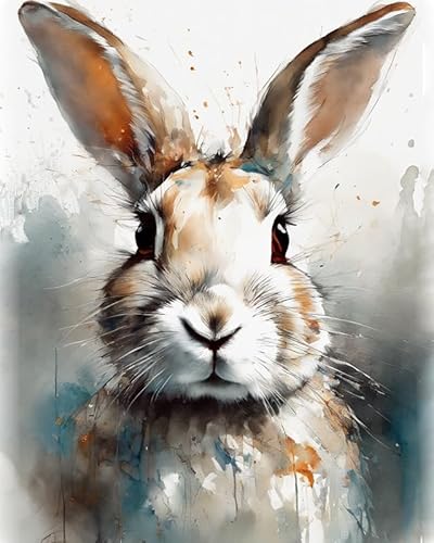Malen nach Zahlen für Erwachsene, Anfänger,Kaninchen-Häschen-Tier,digitales Kunstzubehör, Zahlenmalerei, DIY-Geschenke, Kunsthandwerk, 40x50cm Malen nach Zahlen für Erwachsene, Anfänger,Kaninchen-Häschen-Tier,digitales Kunstzubehör, Zahlenmalerei, DIY-Geschenke, Kunsthandwerk, 40x50cm von ZMHZMY