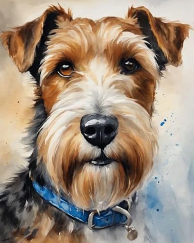 Malen nach Zahlen zum Selbermachen,Draht-Foxterrier-Hund,Malkunst und Kunsthandwerk,Digitales Ölgemälde-Set,Bildkunst,40x50cm,Ohne Rahmen Malen nach Zahlen zum Selbermachen,Draht-Foxterrier-Hund,Malkunst und Kunsthandwerk,Digitales Ölgemälde-Set,Bildkunst,40x50cm,Ohne Rahmen von ZMHZMY