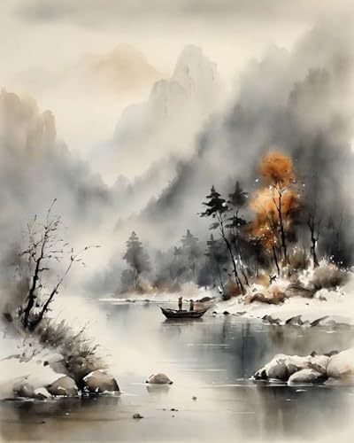 Malen sie nach Nummer kit Landschafts-, Tusche- und Aquarellmalerei Malen nach Zahlen DIY Ölgemälde Leinwand drucken Wandkunst Home Decoration, Acrylpigment für Gemälde,40x50cm Malen sie nach Nummer kit Landschafts-, Tusche- und Aquarellmalerei Malen nach Zahlen DIY Ölgemälde Leinwand drucken Wandkunst Home Decoration, Acrylpigment für Gemälde,40x50cm von ZMHZMY