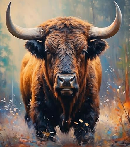 ZMHZMY Malen-nach-Zahlen-Set für Erwachsene,DIY-Ölgemälde-Set auf Leinwand für Anfänger mit Pinseln,Acrylpigmenten,Amerikanischer Bison, Büffel, Tier,40x50cm,Ohne Rahmen ZMHZMY Malen-nach-Zahlen-Set für Erwachsene,DIY-Ölgemälde-Set auf Leinwand für Anfänger mit Pinseln,Acrylpigmenten,Amerikanischer Bison, Büffel, Tier,40x50cm,Ohne Rahmen von ZMHZMY