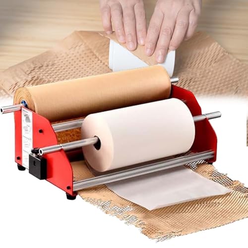 Manueller Honigwaben-Packpapierrollen-Spender, Dual-Achs-Design, geeignet für Breiten bis zu 50 cm und Längen bis zu 250 m, für Büro, Transport-Schutz von ZMJGLL