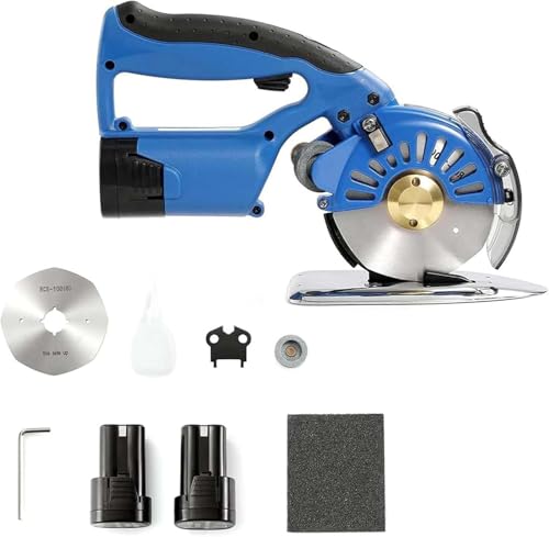 Stoffschneider, 5 Geschwindigkeiten, elektrische rotierende Stoffschneidemaschine, 27-40 mm Schnitthöhe, achteckiges Messer, kabelloser elektrischer Rotationsschneider, zum Schneiden von (100B ) von ZMJGLL