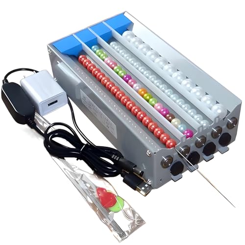 ZMJGLL Elektrische Perlenmaschine, 3-17mm 4 Kanäle Edelstahl Perlenspinner, einstellbare automatische Nadelausrichtung, für Schmuckdesign, Armbänder Halskette Herstellung ZMJGLL Elektrische Perlenmaschine, 3-17mm 4 Kanäle Edelstahl Perlenspinner, einstellbare automatische Nadelausrichtung, für Schmuckdesign, Armbänder Halskette Herstellung von ZMJGLL