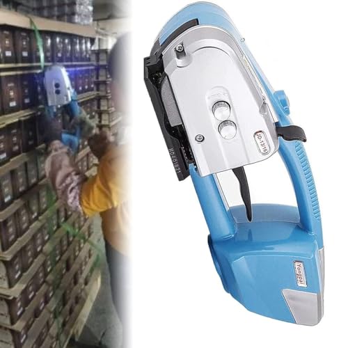 ZMJGLL Elektrische Umreifungsmaschine, automatisches Schweißgerät für PP/PET-Bänder (13–16 mm), wiederaufladbarer 3000-mAh-Akku, tragbares Verpackungsgerät von ZMJGLL