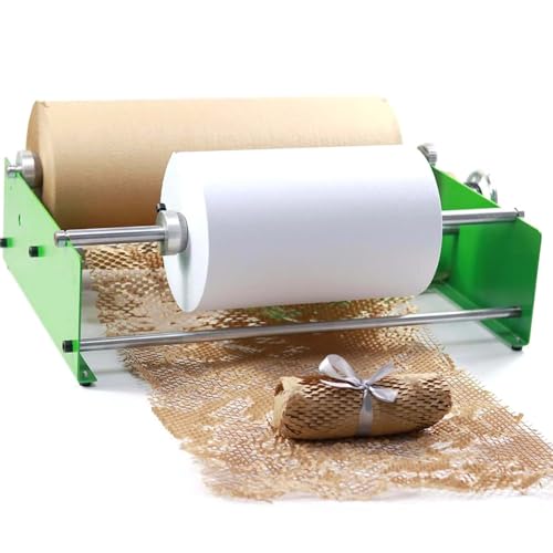 ZMJGLL Manuelle Wabenpackpapierrollen-Dispenser, Manuelle Wabenpapierhalter mit Antivibrationspuffer, Dualachsendesign, Verbesserung der Verpackungseffizienz von ZMJGLL