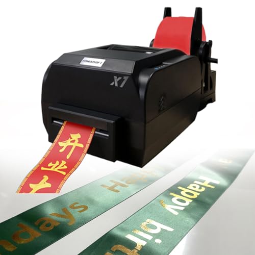 ZMJGLL Satin-Banddruckmaschine, digitaler Farbbanddrucker mit Farbbandhalter, Stanzdruckmaschine, 150 mm/s, Druckauflösung: 200 DPI, 108 mm (108mm) von ZMJGLL