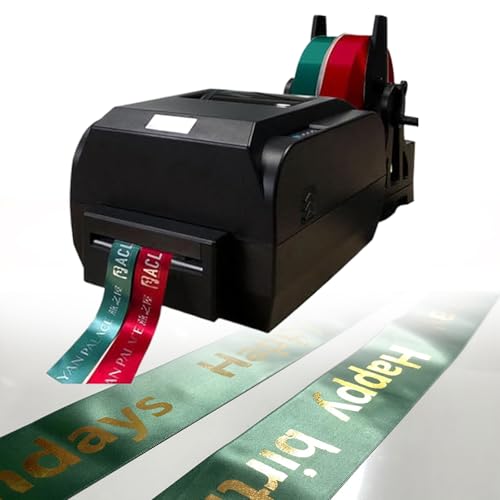 ZMJGLL Satin-Banddruckmaschine, digitaler Farbbanddrucker mit Farbbandhalter, Stanzdruckmaschine, 150 mm/s, Druckauflösung: 200 DPI, 108 mm (50mm) von ZMJGLL