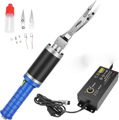 ZMJGLL Tufting Elektrische Schere, 200W Akku-Stoffschneidemaschine, Schneiderschere, Elektrischer Teppichmuster-Kantenschneider mit 1 Paar Klingen, zum Schneiden von Stoff von ZMJGLL