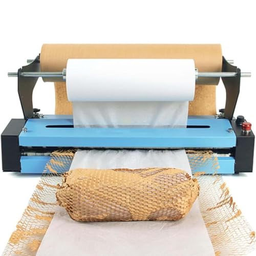 ZMJGLL Wabenpapierrollen-Spender, 0-25 m/min Wickelpapier manuelle Maschine mit Pedal, einstellbare Dehnung, automatische Papierabschneidung von ZMJGLL