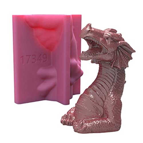 ZMKY Drachen-Silikonform – 3D-Drachen-Seifenform zur Kerzenherstellung – Tier-Silikonformen für DIY-Bastelarbeiten, handgemachte Kuchen-Schokoladen-Fondant-Backformen von ZMKY