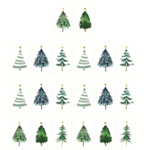20 Stück Weihnachtsetiketten mit Anhänger für Weihnachtsbaumschmuck, für Weihnachtsdekoration, Verpackung von ZMYING