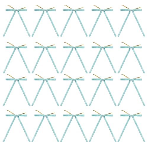20 x Samt-Fransen mit Bindeband, stilvolle saisonale Verzierung, vorgebundenes Band, Schmetterlingsknoten-Ornament von ZMYING