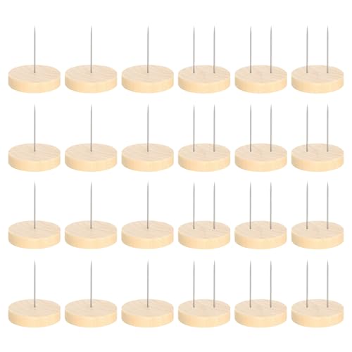 24 Stück Häkelpuppenhalter, Holz, Doppelnadel, Puppenständer, Actionfigur, Puppenständer, einfach zu bedienen von ZMYING