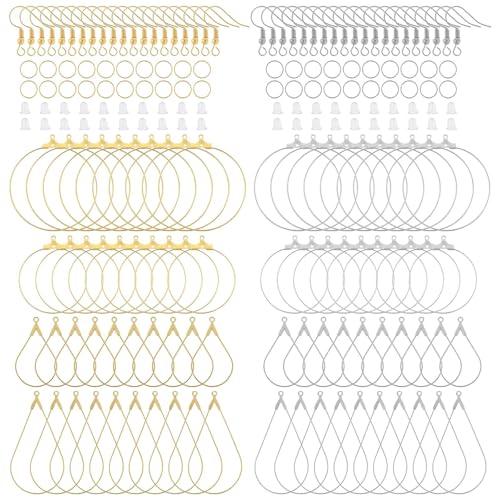 ZMYING Handgefertigtes Ohrring-Komponenten-Set mit offenen Biegeringen, einzigartiges Schmuckhersteller-Ohrring-Set, silberfarbene goldene Kreolen ZMYING Handgefertigtes Ohrring-Komponenten-Set mit offenen Biegeringen, einzigartiges Schmuckhersteller-Ohrring-Set, silberfarbene goldene Kreolen von ZMYING