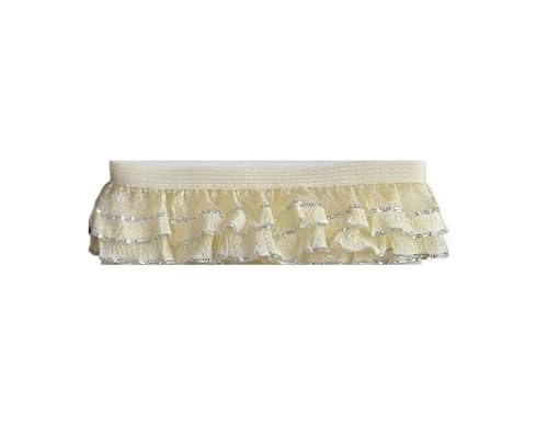 RüSchenbesatz Bilateraler Rüschen-Spitzenbesatzstoff for die Heimdekoration, farbiges elastisches Band FüR NäHen Kleid Diy Hochzeitskleid(Color3) von ZNJAMN