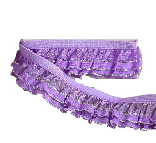 RüSchenbesatz Bilateraler Rüschen-Spitzenbesatzstoff for die Heimdekoration, farbiges elastisches Band FüR NäHen Kleid Diy Hochzeitskleid(Color4) von ZNJAMN