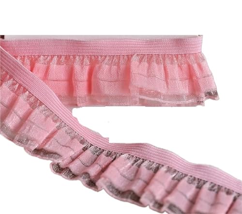 RüSchenbesatz Bilateraler Rüschen-Spitzenbesatzstoff for die Heimdekoration, farbiges elastisches Band FüR NäHen Kleid Diy Hochzeitskleid(Color6) von ZNJAMN