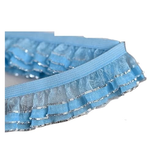 RüSchenbesatz Bilateraler Rüschen-Spitzenbesatzstoff for die Heimdekoration, farbiges elastisches Band FüR NäHen Kleid Diy Hochzeitskleid(Color7) von ZNJAMN