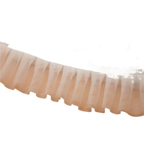 RüSchenbesatz Doppellagiger Mesh-Plissee-Spitzenstoff, DIY-handgefertigte Puppenkleider, Röcke, Kostüme, vielseitige Accessoires, Rand mit Rüschenbesatz FüR NäHen Kleid Diy Hochzeitskleid(WHITE) von ZNJAMN