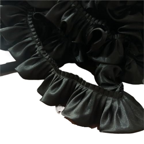 RüSchenbesatz Plissee, gekräuselte, reflektierende Stoffspitze, DIY-Puppenkleid, Rock, Heimtextilien, Sofabezug, Haustierschrankrahmen, Nähmaterialien FüR NäHen Kleid Diy Hochzeitskleid(Black) von ZNJAMN