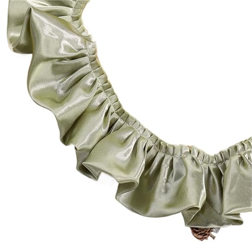 RüSchenbesatz Plissee, gekräuselte, reflektierende Stoffspitze, DIY-Puppenkleid, Rock, Heimtextilien, Sofabezug, Haustierschrankrahmen, Nähmaterialien FüR NäHen Kleid Diy Hochzeitskleid(Dark green) von ZNJAMN