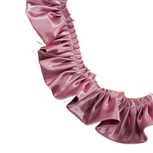 RüSchenbesatz Plissee, gekräuselte, reflektierende Stoffspitze, DIY-Puppenkleid, Rock, Heimtextilien, Sofabezug, Haustierschrankrahmen, Nähmaterialien FüR NäHen Kleid Diy Hochzeitskleid(Dark pink) von ZNJAMN