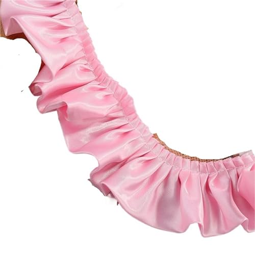 RüSchenbesatz Plissee, gekräuselte, reflektierende Stoffspitze, DIY-Puppenkleid, Rock, Heimtextilien, Sofabezug, Haustierschrankrahmen, Nähmaterialien FüR NäHen Kleid Diy Hochzeitskleid(Pink) von ZNJAMN