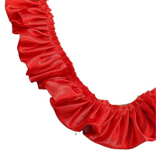 RüSchenbesatz Plissee, gekräuselte, reflektierende Stoffspitze, DIY-Puppenkleid, Rock, Heimtextilien, Sofabezug, Haustierschrankrahmen, Nähmaterialien FüR NäHen Kleid Diy Hochzeitskleid(Red) von ZNJAMN